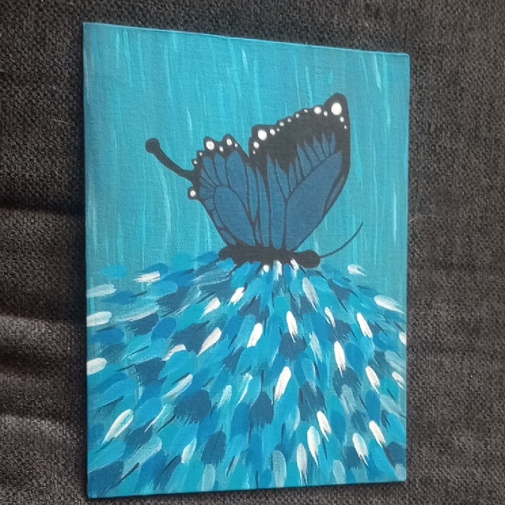 Blue Butterfly Canvas Art